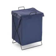 Cesto de Roupa Suja Versa Azul Poliéster Metal Polietileno 35 X 48 X 30 CM Casa | Jardim - nacloset