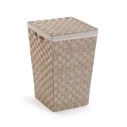 Cesto de Roupa Suja Versa Bege Poliéster Metal Polipropileno 33 x 52 x 33 cm Casa | Jardim - nacloset