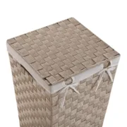 Cesto de Roupa Suja Versa Bege Poliéster Metal Polipropileno 33 x 52 x 33 cm Casa | Jardim - nacloset 2
