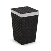 Cesto de Roupa Suja Versa Preto Poliéster Metal Polipropileno 33 x 52 x 33 cm Casa | Jardim - nacloset