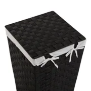 Cesto de Roupa Suja Versa Preto Poliéster Metal Polipropileno 33 x 52 x 33 cm Casa | Jardim - nacloset 2
