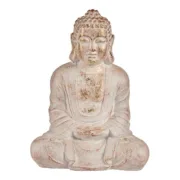 Figura Decorativa para Jardim Buda Branco/Dourado Poliresina (25 x 57 x 42,5 cm) Casa | Jardim - nacloset
