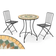 Mesa com 2 cadeiras Ibergarden Mosaico-Forja Preto Ocre Casa | Jardim - nacloset