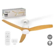 Ventilador de Teto com Luz Argon W-FC5288-3C1L W Branco Castanho 40 W Ø 132 cm Ar condicionado e ventiladores - nacloset 2