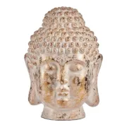 Figura Decorativa para Jardim Buda Cabeça Branco/Dourado Poliresina (45,5 x 68 x 48 cm) Casa | Jardim - nacloset