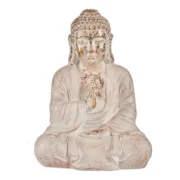 Figura decorativa para jardim Buda Branco/Dourado Poliresina (23,5 x 49 x 36 cm) Casa | Jardim - nacloset