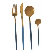 Conjunto de Talheres Cinzento Dourado Aço inoxidável (8 pcs) Cozinha | Gourmet - nacloset