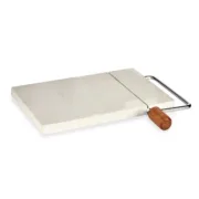 Tábua de corte Metal Acácia Branco Mármore Cozinha | Gourmet - nacloset