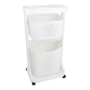 Carrinho de roupa Branco Polipropileno (33 x 81 x 44 cm) Casa | Jardim - nacloset