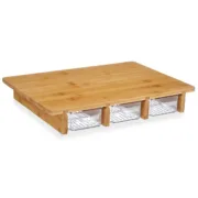 Tábua de corte Castanho Transparente Bambu 40 x 6 x 28 cm Cozinha | Gourmet - nacloset