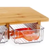 Tábua de corte Castanho Transparente Bambu 40 x 6 x 28 cm Cozinha | Gourmet - nacloset 2