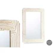 Espelho de parede Branco Castanho Madeira de mangueira Curva 90 x 60 x 2 cm Casa | Jardim - nacloset 2