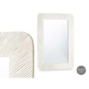 Espelho de parede Branco Castanho Madeira de mangueira Riscas 90 x 60 x 2 cm Casa | Jardim - nacloset 2