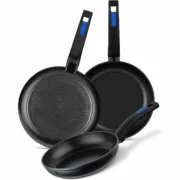 Conjunto de Frigideiras Monix M811200 Preto Baquelite Alumínio Forjado Ø 18 cm 3 Peças Cozinha | Gourmet - nacloset