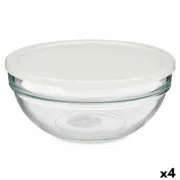Lancheira Redonda com Tampa Chefs Branco 1,135 L 17,2 x 7,6 x 17,2 cm (4 Unidades) A Preço de Revenda - nacloset