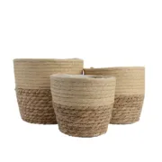 Conjunto de Cestas Decoris Juta (20 x 20 x 17 cm) (3 Unidades) A Preço de Revenda - nacloset