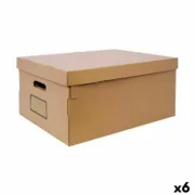 Caixa de Armazenagem com Tampa Confortime Cartão 45 x 35 x 20 cm (6 Unidades) A Preço de Revenda - nacloset