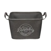 Cesto de Roupa Suja Versa Cinzento Poliéster PVC Metal EVA 38 x 25 x 26 cm Casa | Jardim - nacloset 2