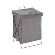 Cesto de Roupa Suja Versa Cinzento Poliéster Metal Polietileno 35 X 48 X 30 CM Casa | Jardim - nacloset 2