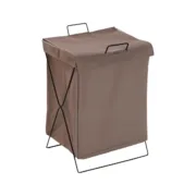 Cesto de Roupa Suja Versa Castanho Poliéster Metal Polietileno 35 X 48 X 30 CM Casa | Jardim - nacloset 2