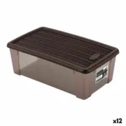 Caixa com Tampa Plástico Chocolate 5 L (19,5 x 11,5 x 33 cm) (12 Unidades) A Preço de Revenda - nacloset