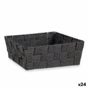 Cabaz Entrançada Preto Tecido 2,4 L 20 x 8 x 24 cm (24 Unidades) A Preço de Revenda - nacloset
