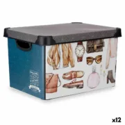 Caixa de Armazenagem Vintage Com pegas Plástico Vintage 22 L (30 x 23,5 x 40 cm) (12 Unidades) A Preço de Revenda - nacloset