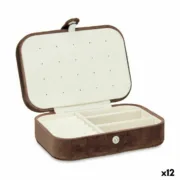 Guarda-Joias Castanho Veludo (16,2 x 6 x 11,5 cm) (12 Unidades) A Preço de Revenda - nacloset