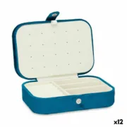 Guarda-Joias Azul Veludo (16,2 x 6 x 11,5 cm) (12 Unidades) A Preço de Revenda - nacloset