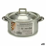 Caçarola com Tampa Ø 14 cm Prateado Alumínio 1 L (10 Unidades) A Preço de Revenda - nacloset