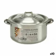 Caçarola com Tampa Prateado Alumínio 1,5 L 18 x 10 x 23,5 cm (10 Unidades) A Preço de Revenda - nacloset