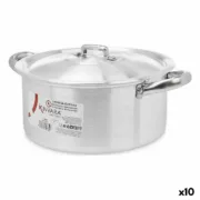 Caçarola com Tampa Prateado Alumínio 4 L 24 x 13 x 31 cm (10 Unidades) A Preço de Revenda - nacloset