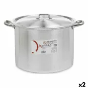Caçarola com Tampa Kinvara 100041 Prateado Alumínio Ø 36 cm (2 Unidades) A Preço de Revenda - nacloset