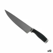 Faca de Cozinha 5 x 2 x 33 cm Prateado Preto Aço inoxidável Plástico (12 Unidades) Cozinha | Gourmet - nacloset