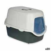 Caixa de Areia para Gatos Stefanplast Antracite Cinzento claro Plástico 56,5 x 39,5 x 39 cm (20 Unidades) Animais de Estimação - nacloset