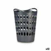 Cesto da Roupa Antracite Plástico 50 L 44 x 56 x 41 cm (12 Unidades) A Preço de Revenda - nacloset