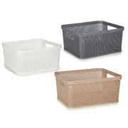 Cesta Multiusos Plástico 2,5 L 24,5 x 10,4 x 18,5 cm (18 Unidades) A Preço de Revenda - nacloset 2