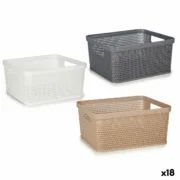 Cesta Multiusos Plástico 2,5 L 24,5 x 10,4 x 18,5 cm (18 Unidades) A Preço de Revenda - nacloset