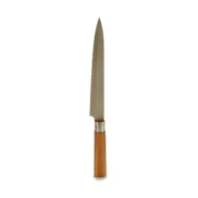 Faca de Cozinha 3 x 33,5 x 2,5 cm Prateado Castanho Aço inoxidável Bambu (12 Unidades) Cozinha | Gourmet - nacloset 2