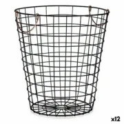 Cesto Com pegas Preto Aço 30 x 30 x 30 cm (12 Unidades) A Preço de Revenda - nacloset