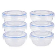Conjunto de Lancheiras Hermético Azul Transparente Plástico 800 ml 15,5 x 7,5 x 15,5 cm (8 Unidades) A Preço de Revenda - nacloset 2