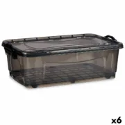 Caixa de Armazenamento com Rodas Antracite Plástico 30 L 40 x 20,5 x 63 cm (6 Unidades) A Preço de Revenda - nacloset