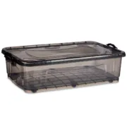 Caixa de Armazenamento com Rodas Antracite Plástico 40 L 46,5 x 20 x 72,5 cm (6 Unidades) A Preço de Revenda - nacloset 2