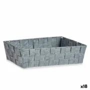 Cesta Multiusos Cinzento Tecido 3,8 L 34 x 8,5 x 21 cm (18 Unidades) A Preço de Revenda - nacloset