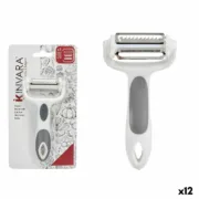 Descascador 3 em 1 12 x 3 x 22 cm Cinzento Aço inoxidável Branco Polipropileno TPR (12 Unidades) A Preço de Revenda - nacloset