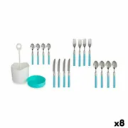 Conjunto de Talheres Azul Aço inoxidável (8 Unidades) Cozinha | Gourmet - nacloset