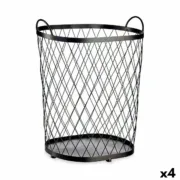 Cesto Preto Metal 40 L 31 x 54,7 x 46,5 cm (4 Unidades) A Preço de Revenda - nacloset