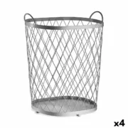 Cesto Prateado Metal 40 L 31 x 54,7 x 46,5 cm (4 Unidades) A Preço de Revenda - nacloset