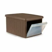 Caixa de Armazenagem com Tampa Stefanplast Elegance Bijzettafel Bege Plástico 29 x 21 x 39 cm (5 Unidades) A Preço de Revenda - nacloset 2