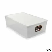 Caixa de Armazenagem com Tampa Stefanplast Elegance Branco Plástico 38,5 x 17 x 59,5 cm (6 Unidades) A Preço de Revenda - nacloset